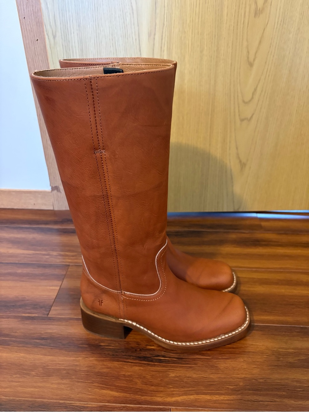 Frye Tall Campus 14L Leather Boots in Saddle - Picture 2 of 7